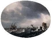 Simon de Vlieger Stormy Sea oil